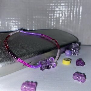 Purple and Pink Beaded Bracelet